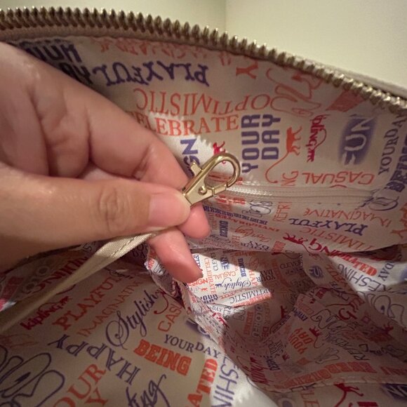 Kipling Nicole Beige/Cream Perforated Satchel Bag - New Condition - Picture 8 of 12